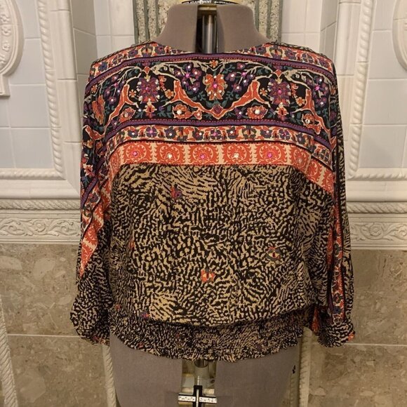 Andre’e Gaye. VTg. The Shirt Off My Back. Sz 13/14. Batwing Blouson Blouse. B75 - Picture 1 of 8